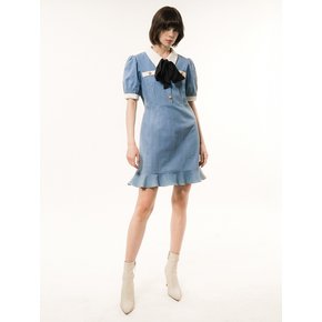 Sailor-Collar Denim Mini Dress_UWS-SS01