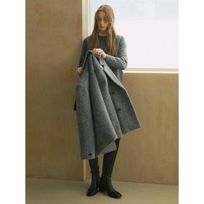 HAIRY ALPACA DOUBLE HALF COAT_GRAY