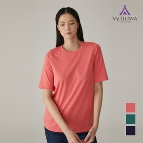 [비비올리비아] 턴업 소매 티셔츠_VVCASXM4441