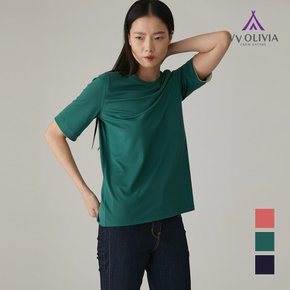 [비비올리비아] 턴업 소매 티셔츠_VVCASXM4441