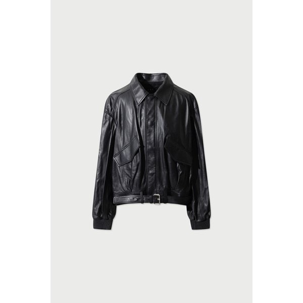 [여주점] [이로] 남성 MANKASPE 오버핏 벨티드 가죽 자켓 IRJLA25014BKX