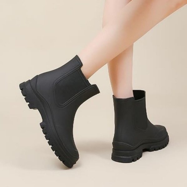 [옷자락] 여자 여름 장마 방수 미끄럼방지 워커 레인 숏 부츠