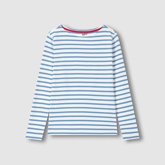 JAJU 여 코튼 스트레치 보트넥 긴팔 티셔츠 J116101036051