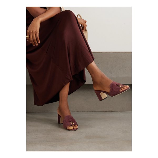 서머 참 장식 스웨이드 뮬 버건디 46376663162893140