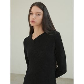 UNBALANCED JERSEY DRESS / BLACK