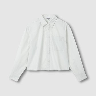 JAJU 여 포플린 긴팔 크롭 셔츠 J1162035220BA