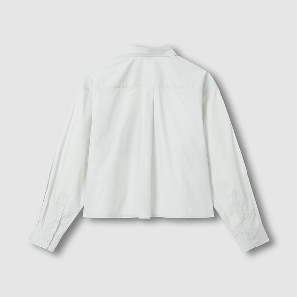 여 포플린 긴팔 크롭 셔츠 J1162035220BA