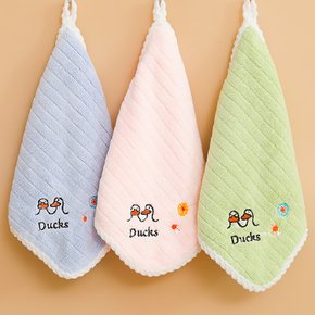 부드러운 5컬러 DUCK 극세사 핸드타올 손수건 답례품 어린이집 구디백 주방 욕실 수건