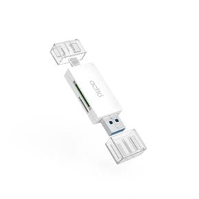 C타입 USB 3.2 TF/SD 메모리 OTG 카드리더기 화이트
