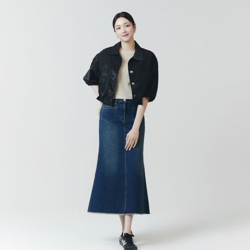 잇미샤 [24 F/W] 잇미샤 머메이드핏 데님 스커트 ITO8ZDS710
