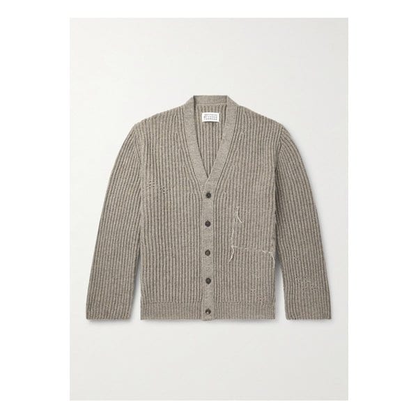 오버사이즈 디스트레스 골지 울 혼방 가디건 브라운 46376663162872399