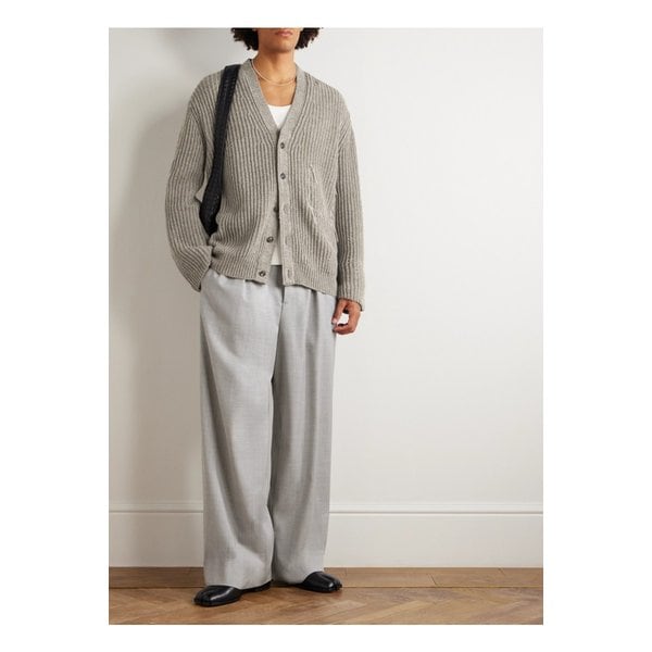 오버사이즈 디스트레스 골지 울 혼방 가디건 브라운 46376663162872399