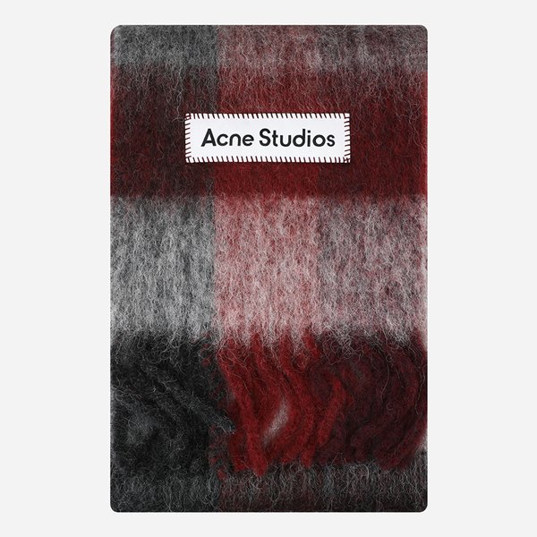 [시흥점] [아크네]5F CA0084 BBI 멀티 체크 머플러 레드 블랙