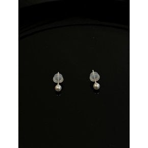 [925 silver] 4mm pearl earring