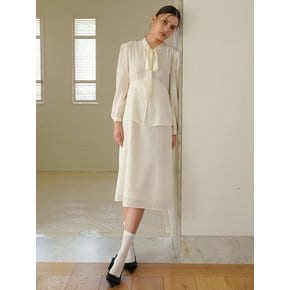 RIBBON TIE DRESS / IVORY