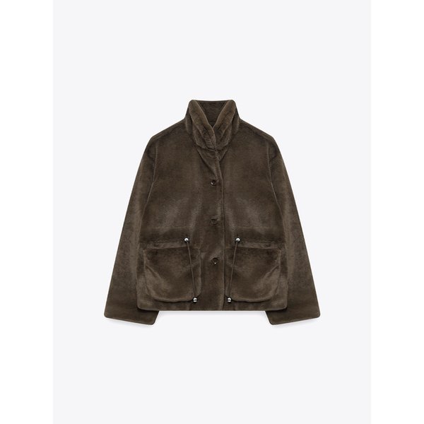 미디 하이넥 퍼 자켓(MAFDJK16NBR)