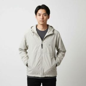 MENS STUNNER NYLON HOODED JACKET - GREIGE