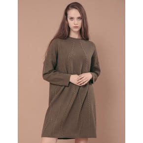 3D Wholegarment Cashmere Cable Dress -KH