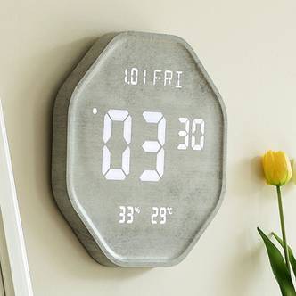VITTZ LED 루나 헥사곤 온습도 벽시계조명 인테리어시계