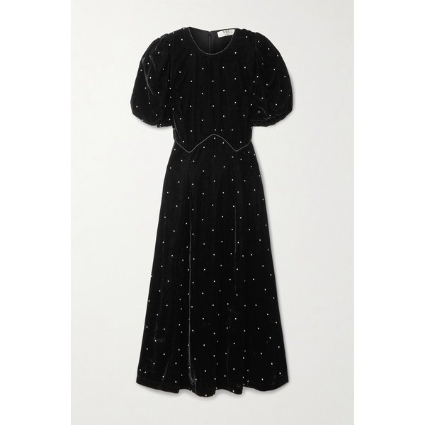 알베르타 인조 진주 벨벳 미디 원피스 46376663162969472