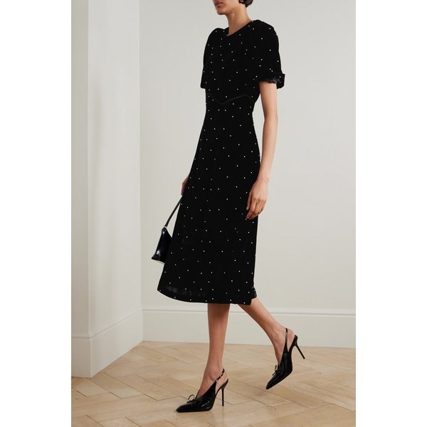 알베르타 인조 진주 벨벳 미디 원피스 46376663162969472