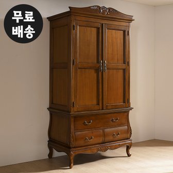 벤티스가구 혼수 엔틱 마호가니 원목 앤틱 싱글옷장 키큰장 수납 서랍형 신혼 장롱 안방 입본장