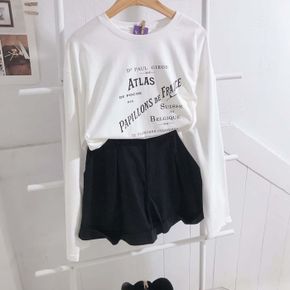/ fw (5color) 박시핏 아틀라스 레터링 긴팔 티셔츠