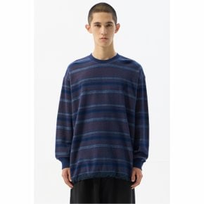 Blue Jacquard Stripes T-Shirt_CWTAW24612BUX