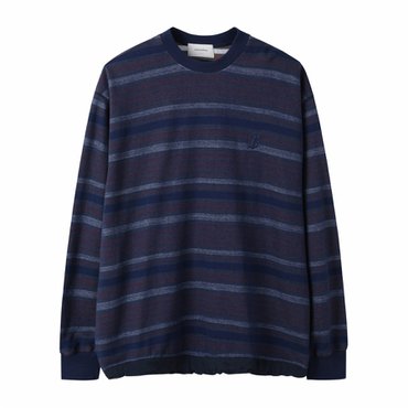 커스텀멜로우 Blue Jacquard Stripes T-Shirt_CWTAW24612BUX