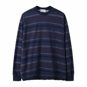 Blue Jacquard Stripes T-Shirt_CWTAW24612BUX