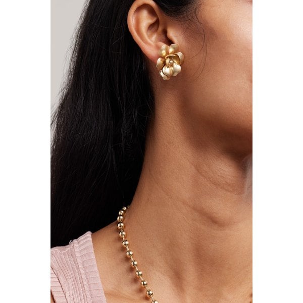 록산느 애슐린 플라워 골드톤 클립 귀걸이 46376663162971111