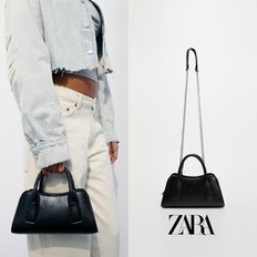 ZARA 자라 블랙 미니 시티 토트 백