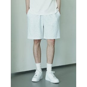 DM1015 BASIC SWEAT HALF PANTS_WHITE MELANGE