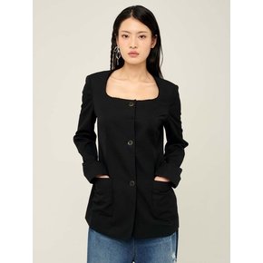 lotsyou_GIGI Raw Edge Jacket Black