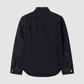 여성 오버핏 데님 셔켓 BLACK