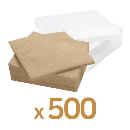 업소용 고급 카페냅킨 브라운 화이트 500매 상품이미지 1