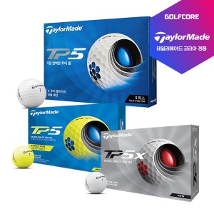 테일러메이드 테일러메이드코리아 TP5/TP5X 화이트/옐로우 5피스 골프볼-12알