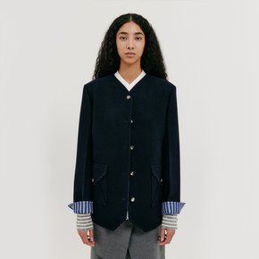 EENK V-Neck Tailored Jacket - Navy