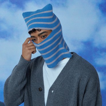 리끌로우 STRIPE CAT BALACLAVA TURQUOISE