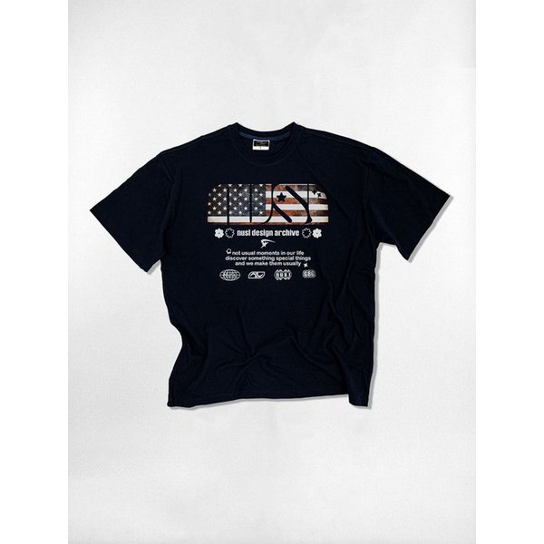 US Usual Symbol Over-fit T-Shirts 4color
