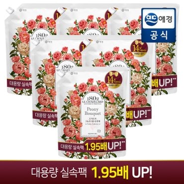 르샤트라1802 르샤트라 생화향기 고농축 섬유유연제 피오니부케 1.6L x 6개