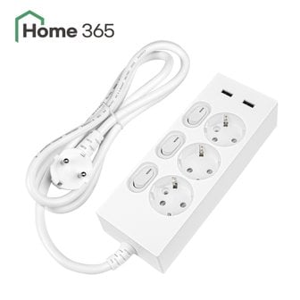 Home365 홈365 국산 USB 멀티탭 개별 스위치 3구 1.5m / 3.0 고속충전 A타입 USB 충전 개별멀티탭