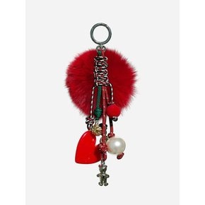 Multi Weaving Fur Keyring - Red Fur