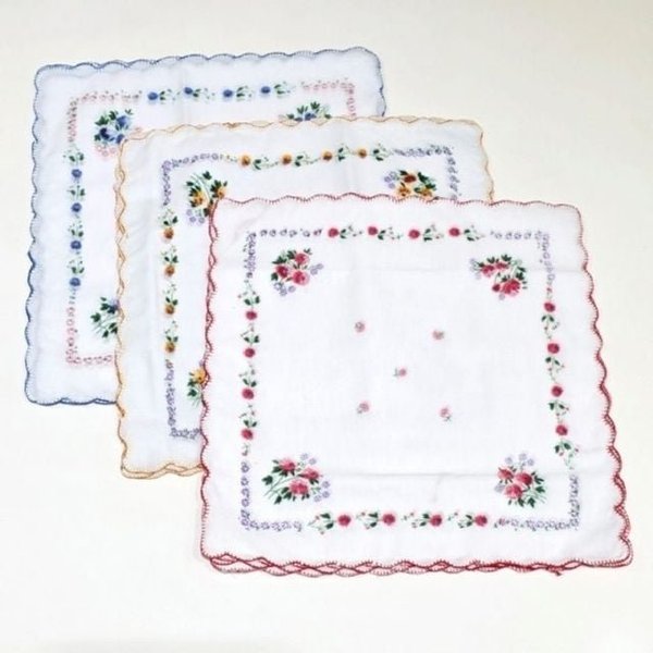 고품질 꽃무늬 데이 (보리별) 손수건 기본 12장 1세트 대용량 (WFJDVG6)