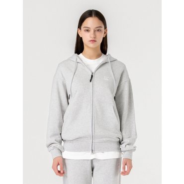 골스튜디오 후드집업 ESSENTIAL APPLIQUE FULL ZIP-UP HOODIE-MELANGE GREY