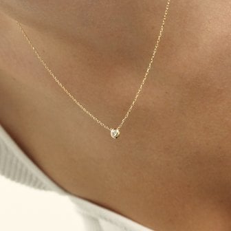 룬느 14k 다이아몬드 에센셜 베젤 목걸이 (14k골드) LCN02