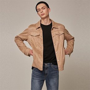 SUEDE TRENDY TRUCKER JACKET_BEIGE