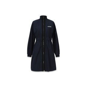 front zip-up dress navy