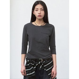 시스에이 7부 스틱 라운드 티셔츠 [charcoal]