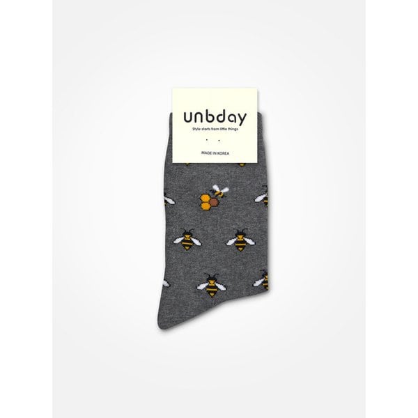 남녀공용 꿀벌 패턴 삭스-그레이